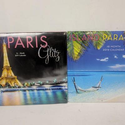 Paris Glitz & Island Paradise 2019 16-Month Calendar - New