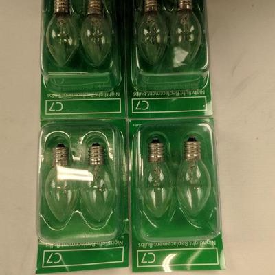 C7 Night Light Replacement Bulbs, 4 Pack - New
