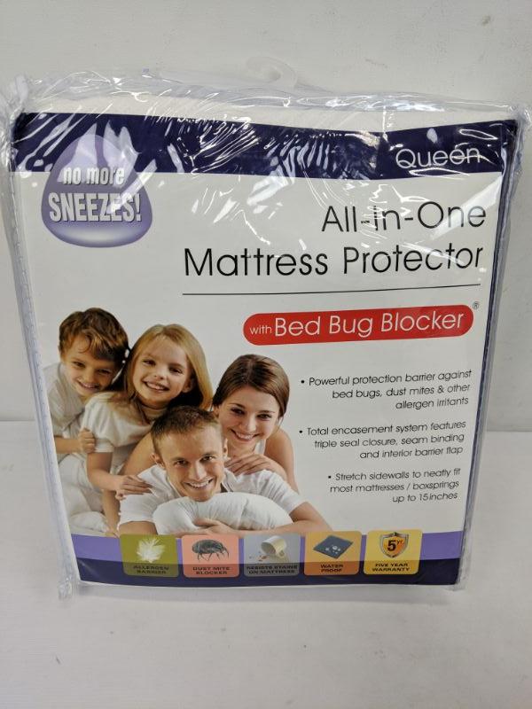 AllinOne Mattress Protector with Bed Bug Blocker, Queen New