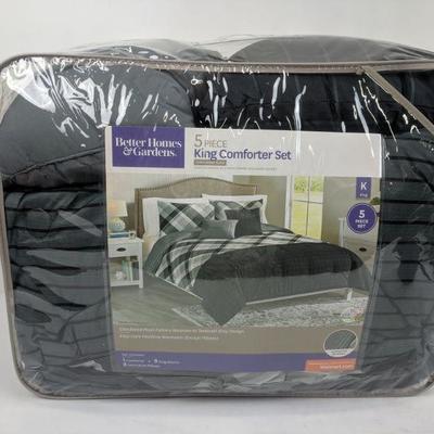 Better Homes & Gardens 5 Piece King Comforter Set - New