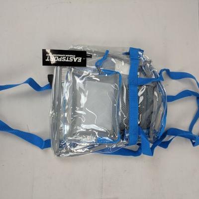Eastsport Stadium Approved Tote, Clear/Blue - New