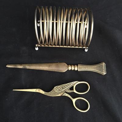 Lot 336 - Leather and Brass Desk Accessories