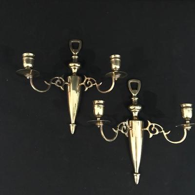 Lot 261 - Brass Floor Lamp and Two Sconces