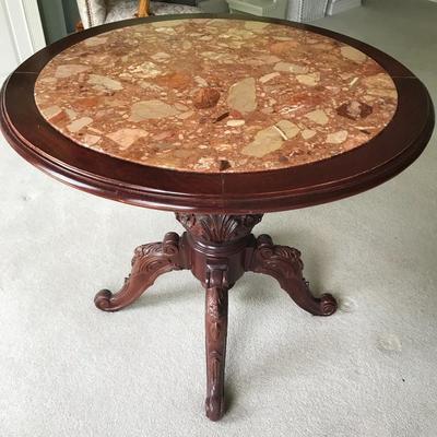 Lot 329 - Marble-Inlaid Round Table 