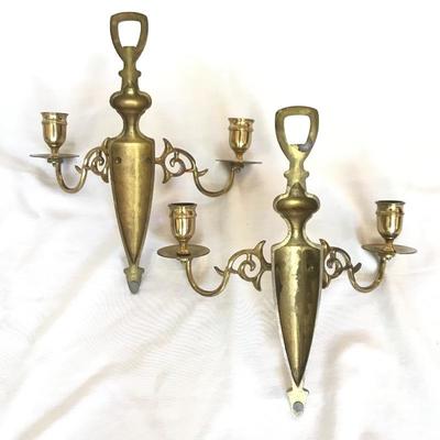 Lot 261 - Brass Floor Lamp and Two Sconces