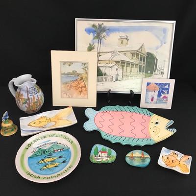 Lot 274 - Beach Paintings and Ceramics 
