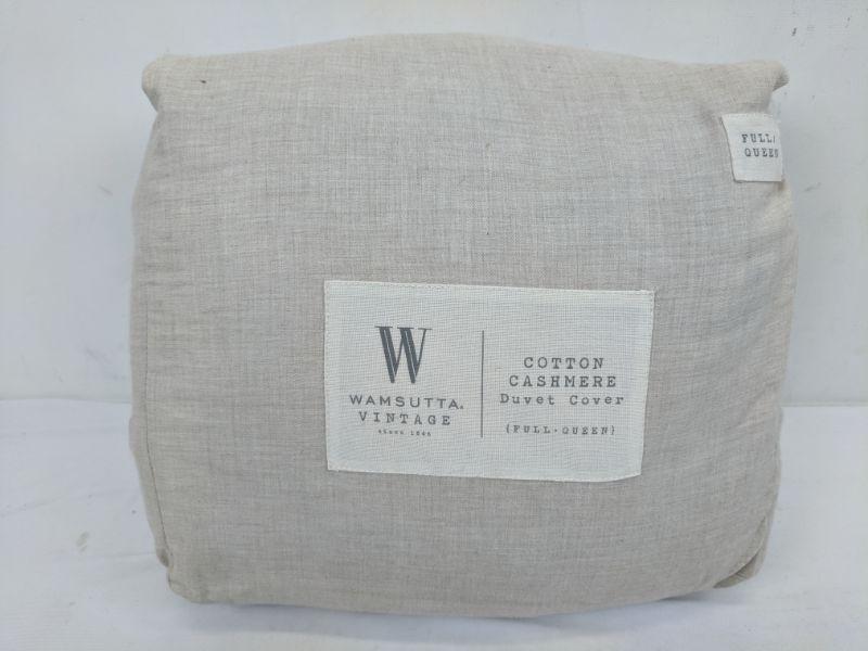 Wamsutta Vintage Cotton Cashmere Duvet Cover Full Queen New