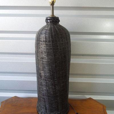 Lot 193: Woven Black Wicker Lamp
