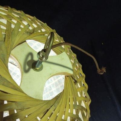 Lot 71: Large Wicker Rattan Pendant Hanging Lamp 