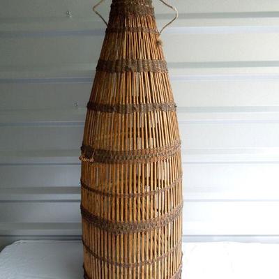 Lot 44: Large Antique Native American Fish Trap Basket 