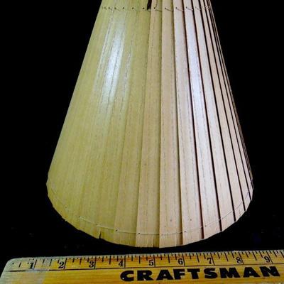 Lot 137: Five Assorted Lamp Shades Cloth, Wood, Rattan and Parchment