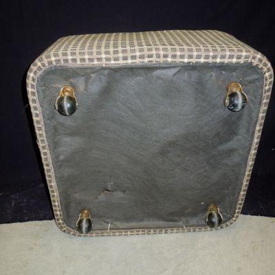 Lot 212: Oversized Upholstered Chair with Rolling Ottoman