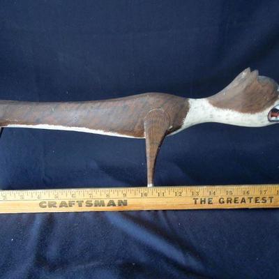 Lot 75: Whimsical Painted Carved Panting Dog Signed Roy Minshew