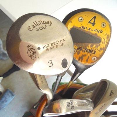 Lot 198: Men's Golf Clubs With Big Berthas and Burton Canvas Bag
