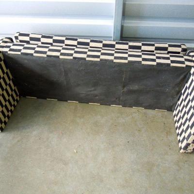 Lot 181: Checkered Contemporary Upholstered Padded Bench 