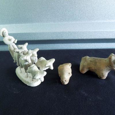Lot 112: Three Small South American Clay Figures