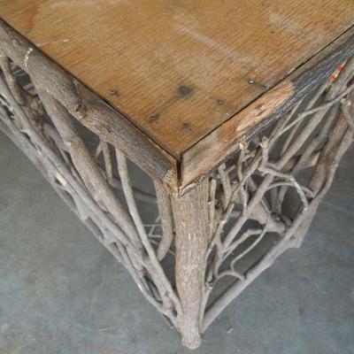 Lot 178: Rustic Twig Console Hall Table 