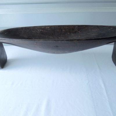 Lot 56: Antique Carved African Standing Wood Trough Platter 