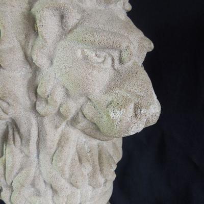 Lot 135: Pair of Cement Lion Head Lamp Bases 20th Century Neoclassical