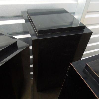 Lot 197: Three Glossy Black Art Display Pedestals