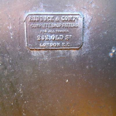 Lot 164: Rudduck & Co. Shop Fitters Chinese Metal Storage Bin 1900's