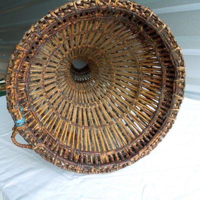 Lot 44: Large Antique Native American Fish Trap Basket 