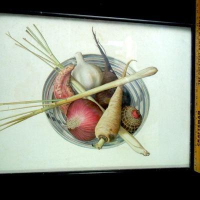 Lot 145: Watercolor "Garlic, Onion, Parsnip and Lemon Grass" by J.J. Gandel