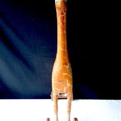 Lot 74: Painted Wood Giraffe Pull Toy