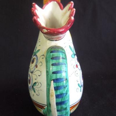 Lot 127: Folk Art Pottery Italian Rooster Creamer