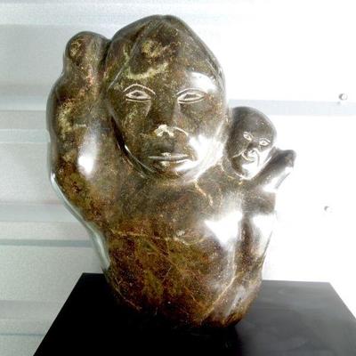Lot 107: Stone Mother and Child Inuit Carving