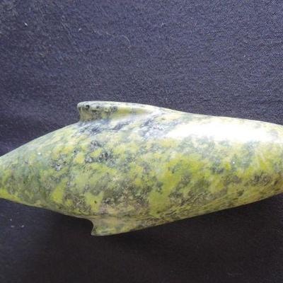 Lot 103: Inuit Serpentine Stone Whale Carving 8.5