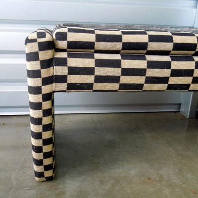Lot 181: Checkered Contemporary Upholstered Padded Bench 