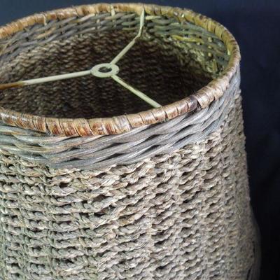 Lot 137: Five Assorted Lamp Shades Cloth, Wood, Rattan and Parchment