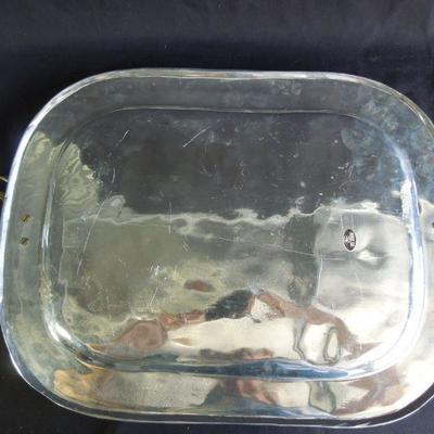 Lot 131: Nickel and Brass Crab Accent Serving Platter Tray