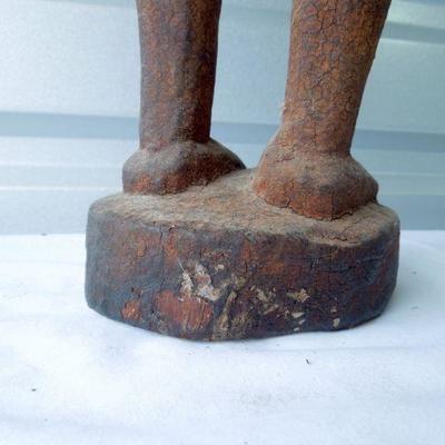 Lot 58: Dogon Male Figure With Raised Arms Wood Statue