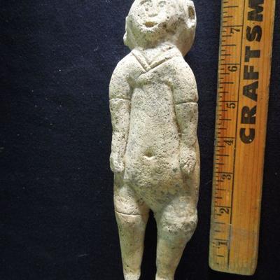 Lot 110: Small Porous Stone Carved Male Effigy 19th - 20th Century