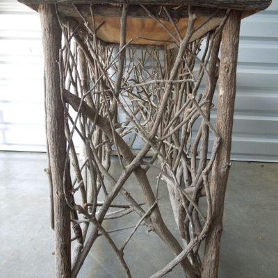 Lot 178: Rustic Twig Console Hall Table 