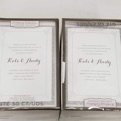 Wedding Invitation Kit - 2 Boxes, 50 Invitations per Box - New
