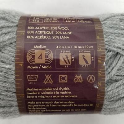 Lion Brand Yarns - Wool-Ease - 3 Skeins, Gray - New