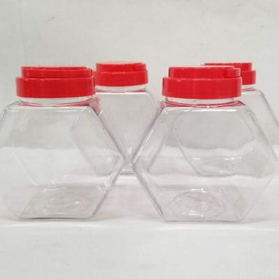 Set of 4 Small Plastic Containers - Red Lids - New