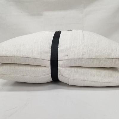 BHG Banded Button Decorative Pillows Set of 2 - White - New
