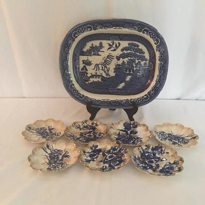 Lot 18 - Blue Dishes