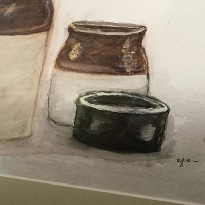 Lot 43 - Watercolor Prints and Pottery 