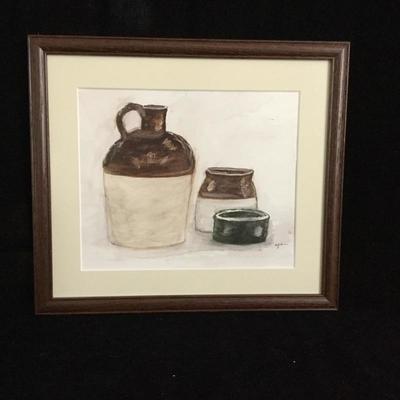 Lot 43 - Watercolor Prints and Pottery 