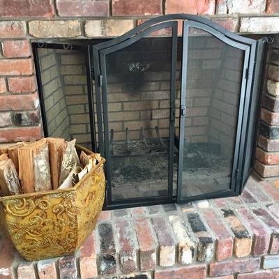 Lot 87 - Fireplace Screen and Firewood 
