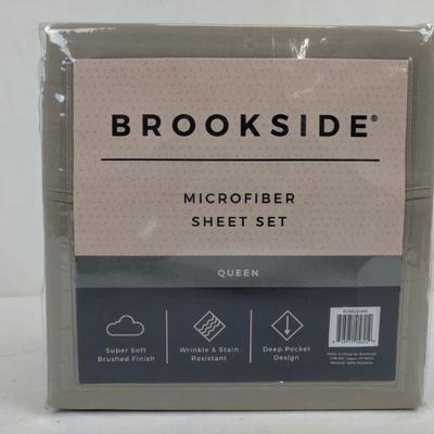 Brookside Microfiber Sheet Set, Queen, Tan - New
