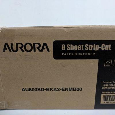 Aurora 8 Sheet Strip Cut Paper Shredder - New