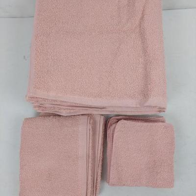4 Bath Towels, 4 Washcloths, 2 Hand Towels, Blush Pink - New