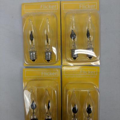 Flicker Night Light Replacement Bulbs, Set of 4 - New