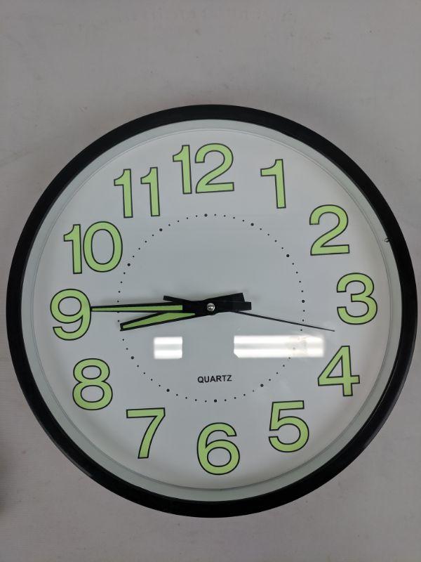 Analog Wall Clock 12" Glow In The Dark New
